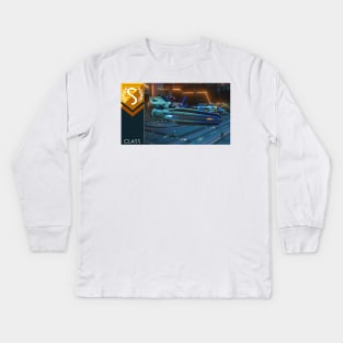 No mans sky themed blue squid Kids Long Sleeve T-Shirt